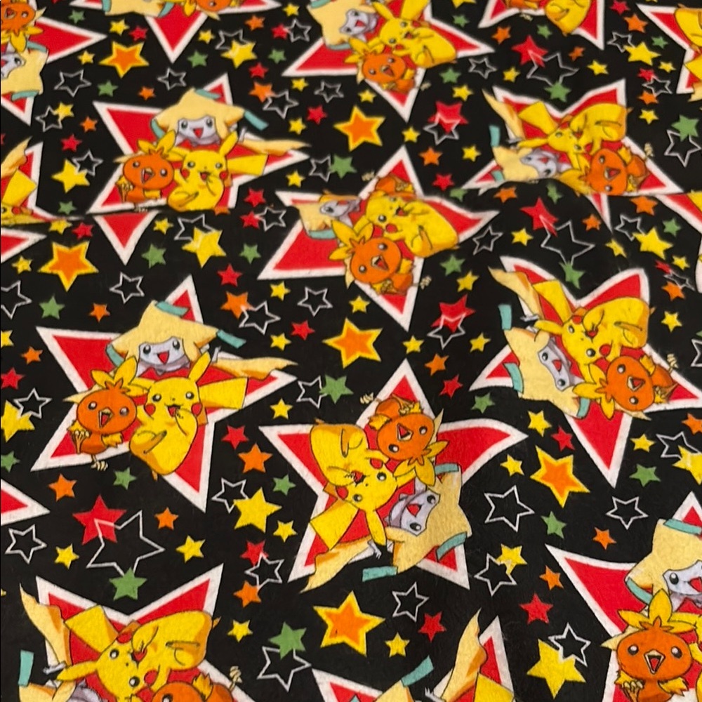 Pokemon Fabric 2005 Pikacho Jirachi Torchic